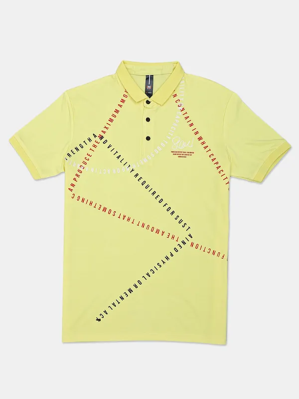 My Mera printed neon yellow cotton t shirt