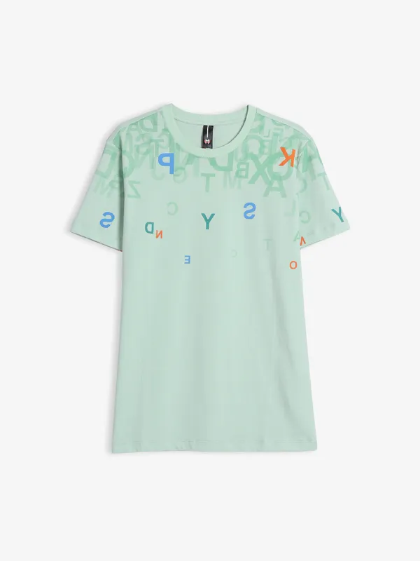 Mymera mint green printed t shirt