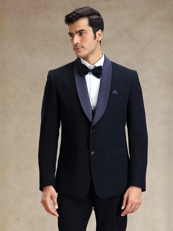 Navy 5 pcs polyster tuxedo suit for party