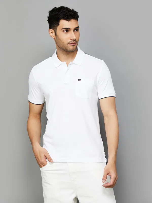 ARROW SPORT plain white cotton t-shirt