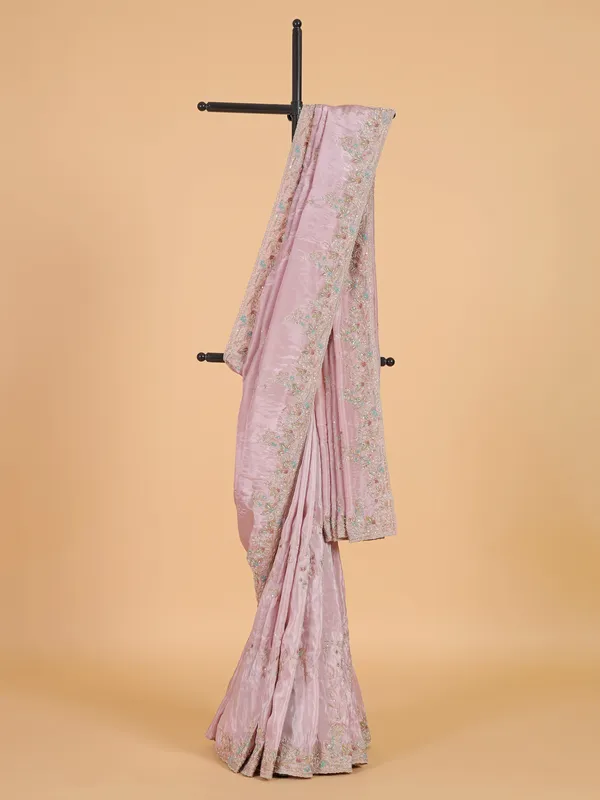 Elegant pink silk saree for wedding