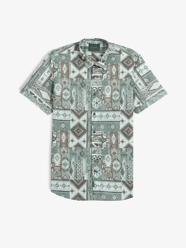 KILLER light green printed cotton shirt