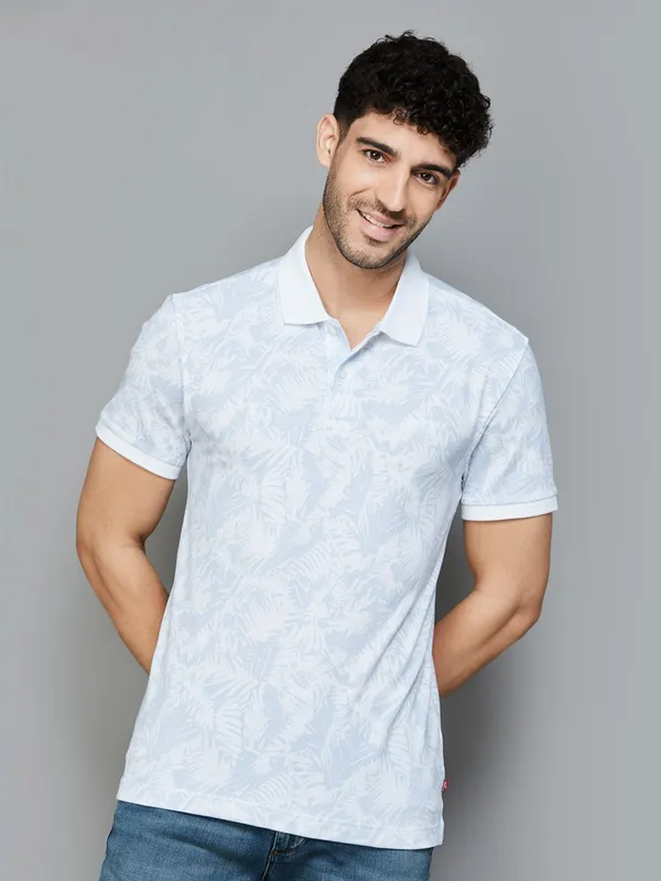 LEVIS white polo printed cotton t-shirt