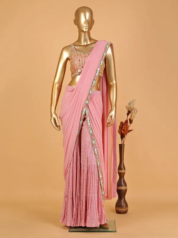 Newest pink designer georgette suit