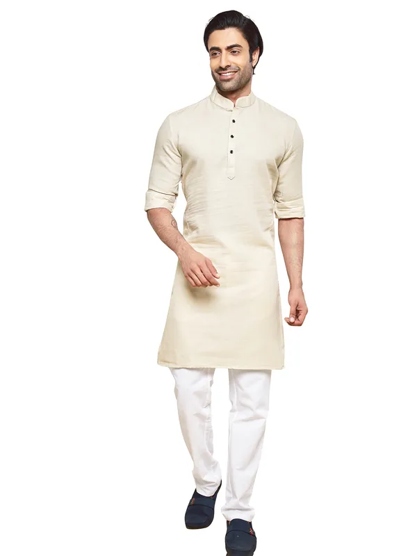 Stunning cream plain kurta suit