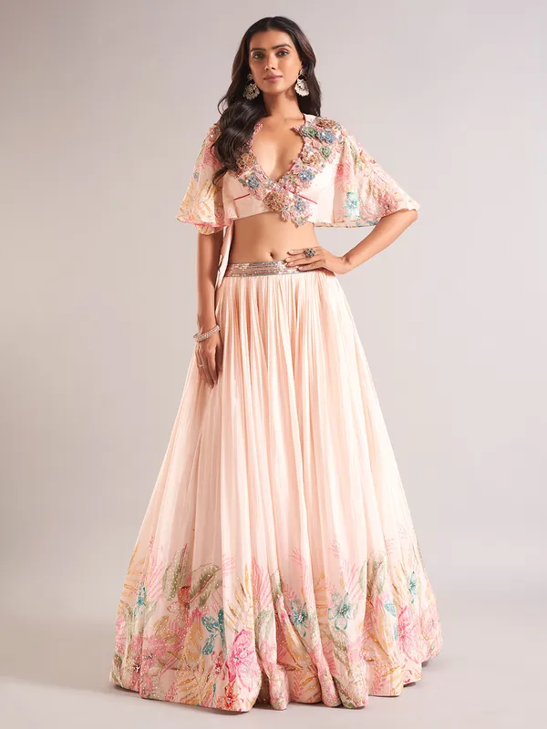 Newest baby pink designer lahenga choli