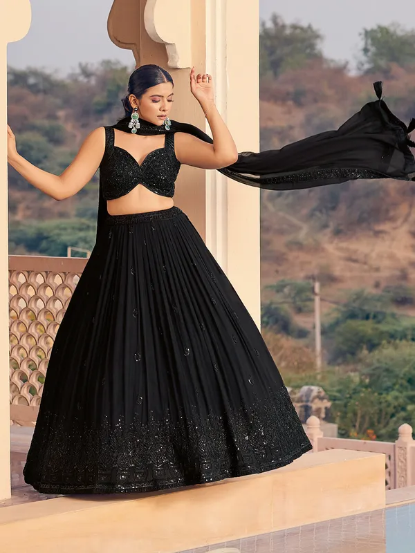 Black lehenga for girls sale