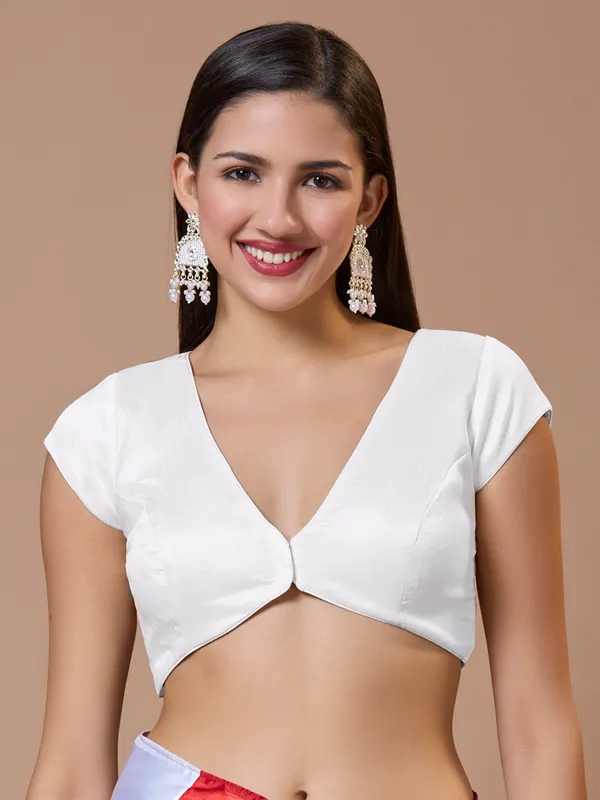 Newest chic white cotton silk blouse