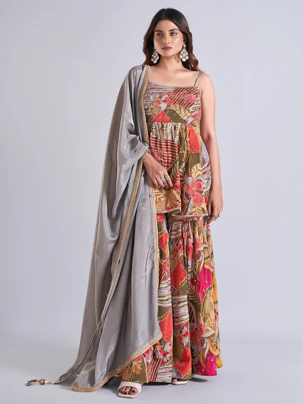 Newest multi color palazzo salwar suit