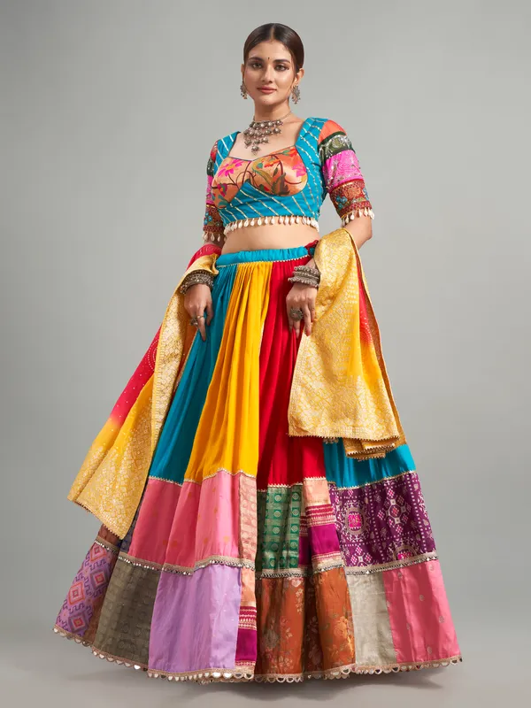 Newest multi color printed chaniya choli