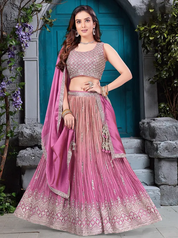 Newest pink shaded georgette lehenga choli