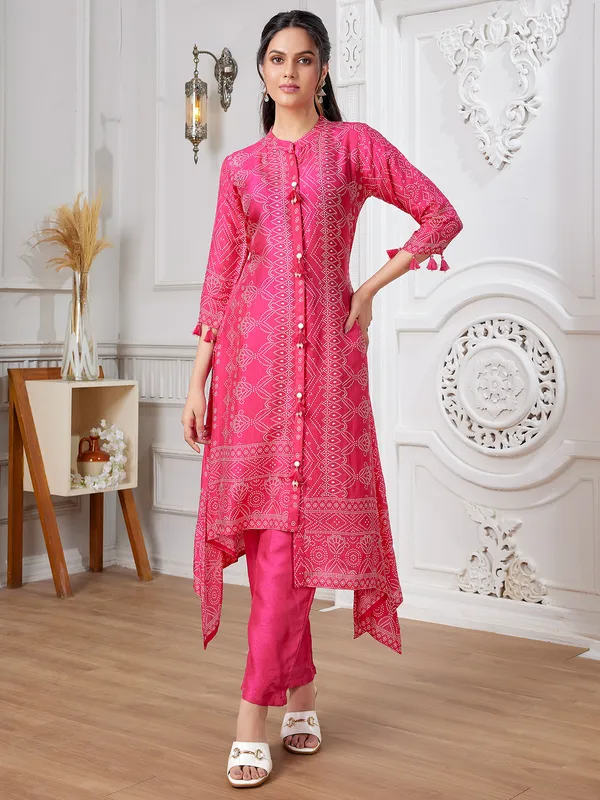 Newest rani color printed kurti set