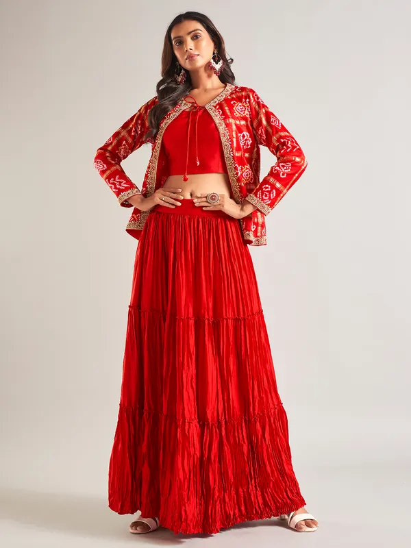 Newest red lehenga salwar suit in silk