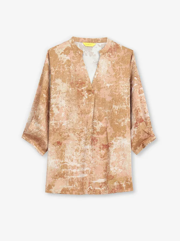 Newest yellow printed top in cotton