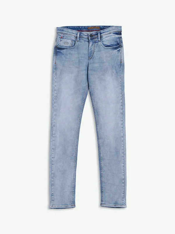 Nostrum sky blue slim fit washed jeans