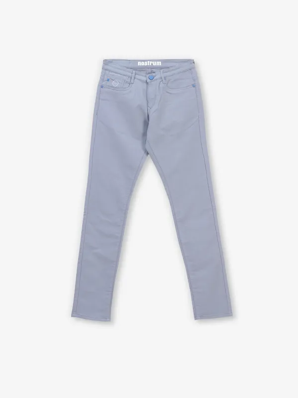 NOSTRUM sky blue solid cotton jeans