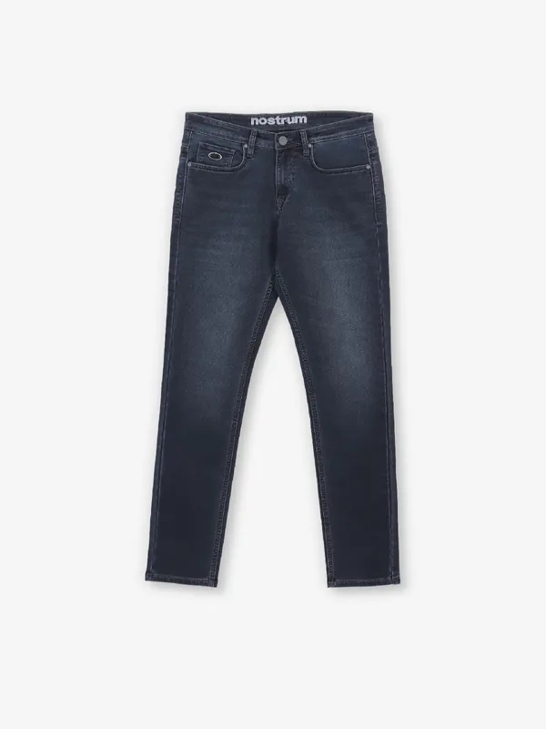 NOSTRUM washed black slim fit mens denim jeans