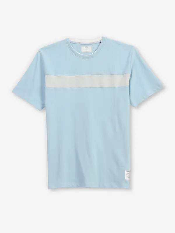 OCTAVE light blue cotton half sleeve t-shirt
