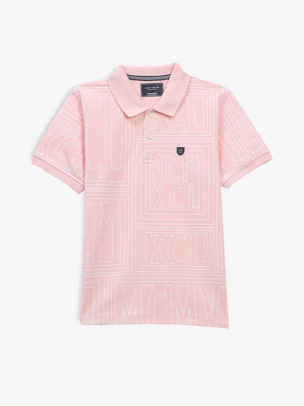 OCTAVE light pink printed casual t-shirt