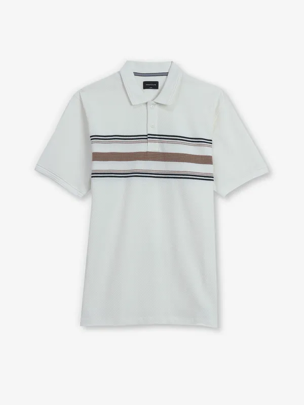 OCTAVE off-white cotton polo t-shirt