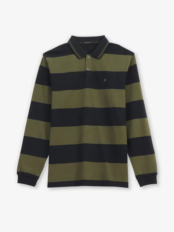 Octave olive color block polo t-shirt