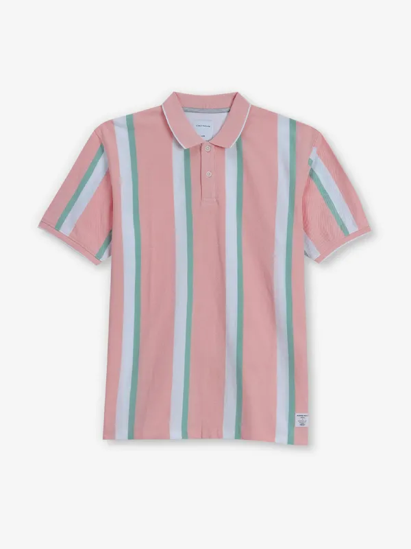 OCTAVE peach stripe cotton t-shirt