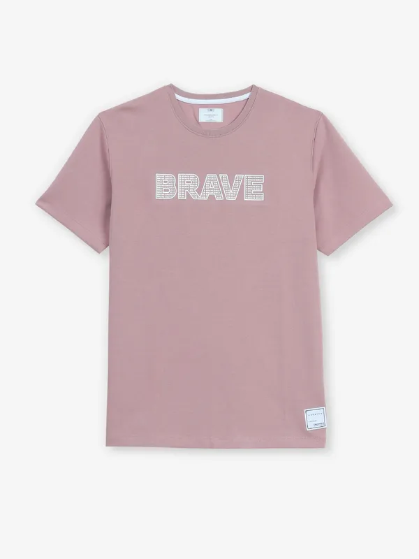 OCTAVE plain onion pink cotton t-shirt