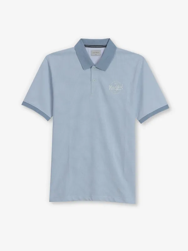 OCTAVE solid light blue cotton t-shirt