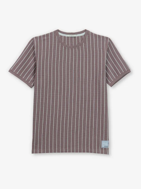 OCTAVE stripe mauve pink cotton stripe t-shirt