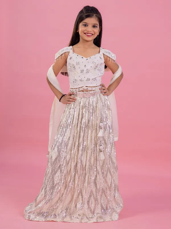 Off white beautiful lehanga choli for girls