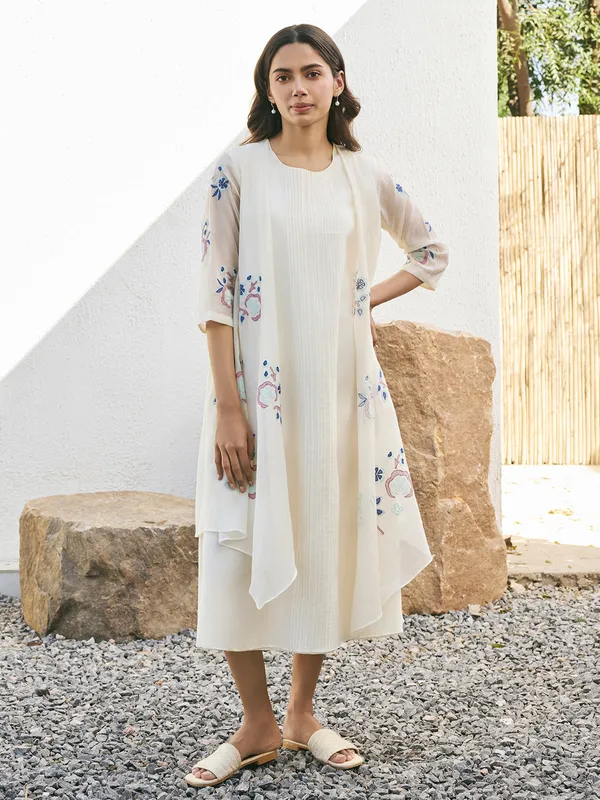 Off white muslin cotton kurti for casual