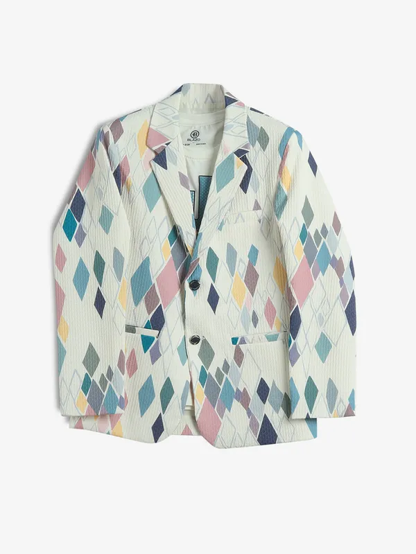 Off-white printed texture blazer