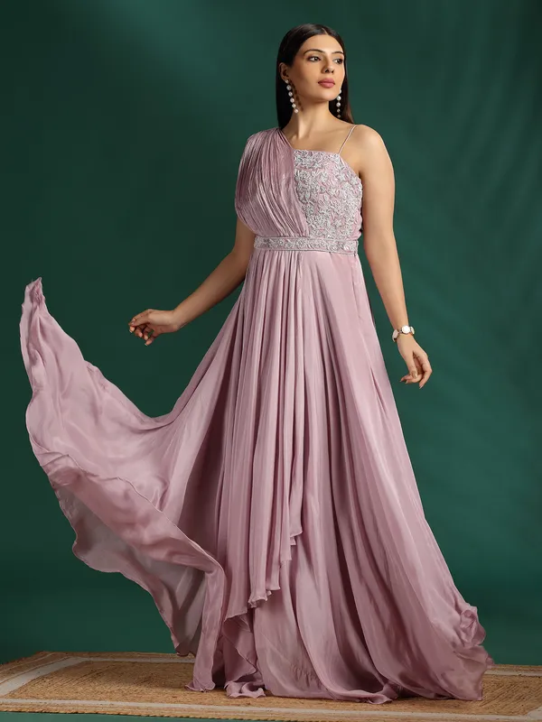 Onion pink designer suit for wedding season