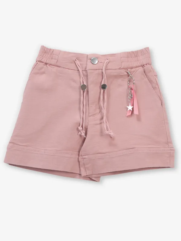 onion pink girls casual shorts in cotton