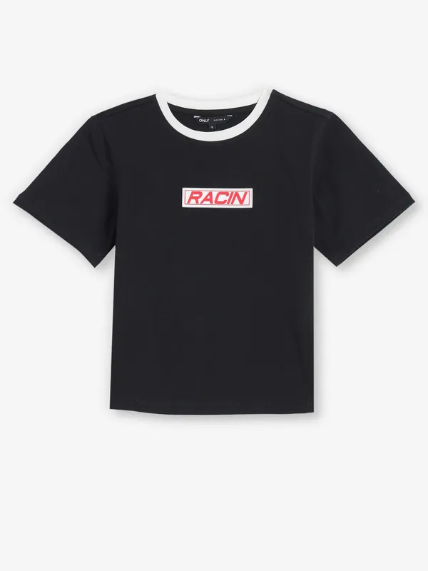 ONLY black cottn half sleeve t-shirt