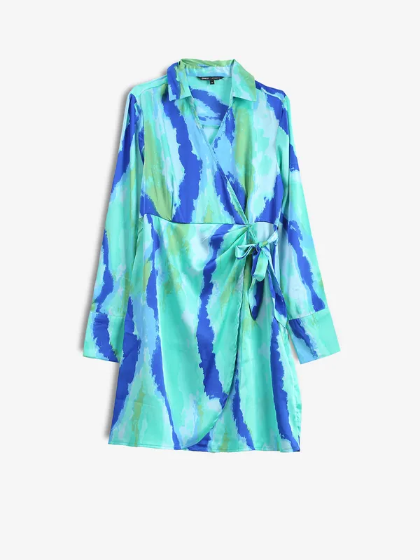 ONLY blue and green printed dress