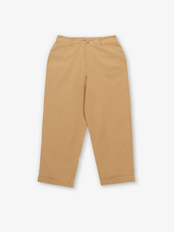 ONLY dark beige solid cotton trouser