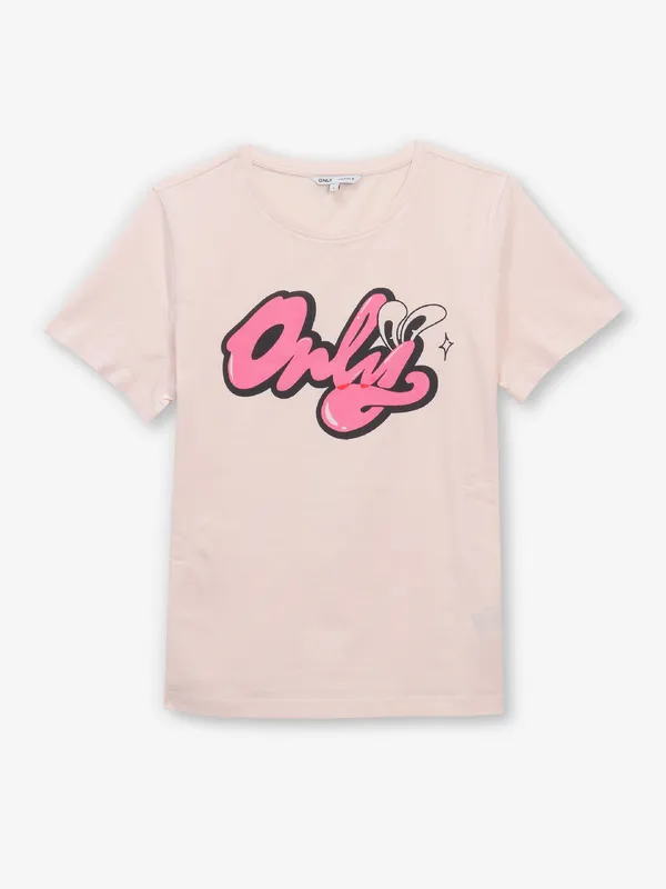 ONLY peach brand name cotton t-shirt