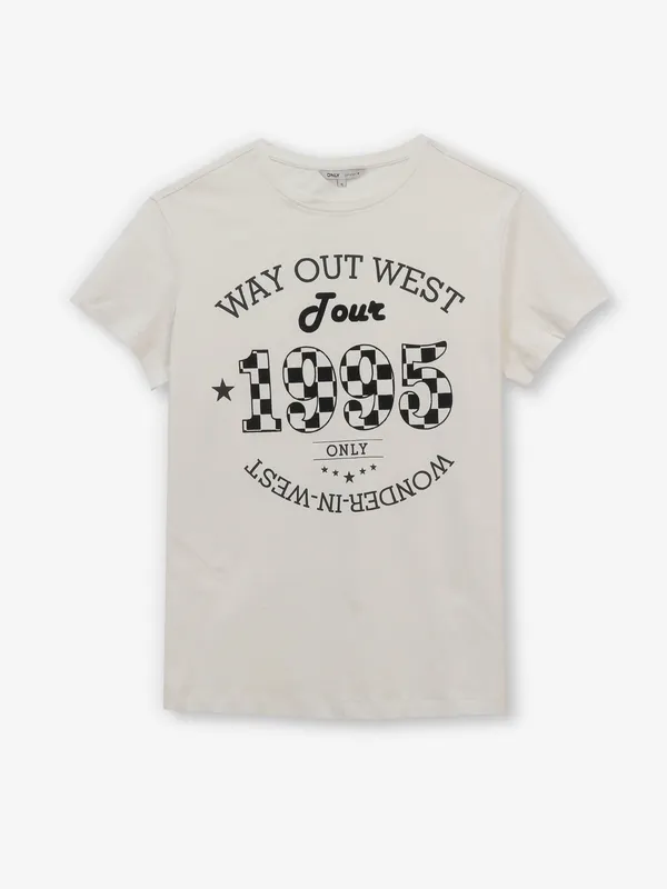 ONLY printed cotto t-shirt in off-white
