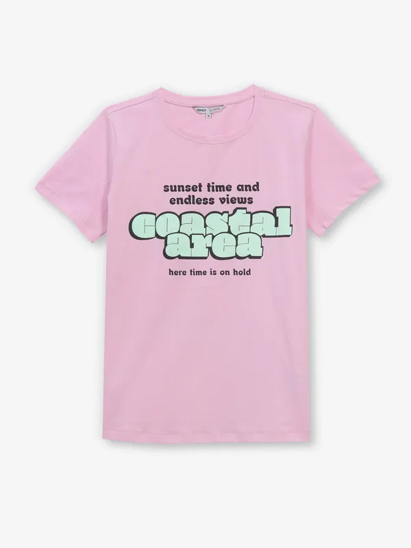 ONLY printed cotton pink t-shirt