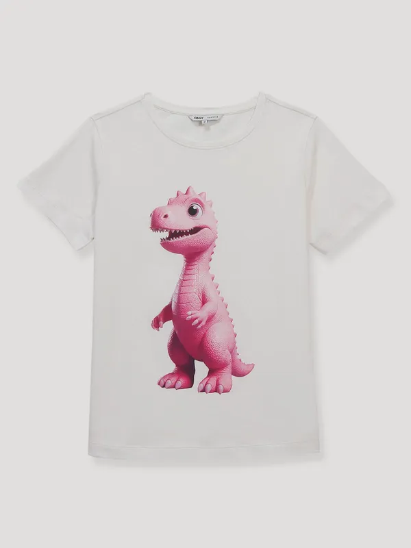 ONLY printed off-white cotton t-shirt