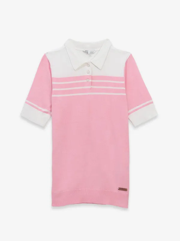 ONLY printed pink knitted top