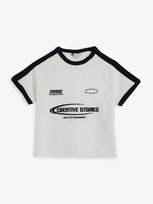 ONLY printed white t-shirt for women