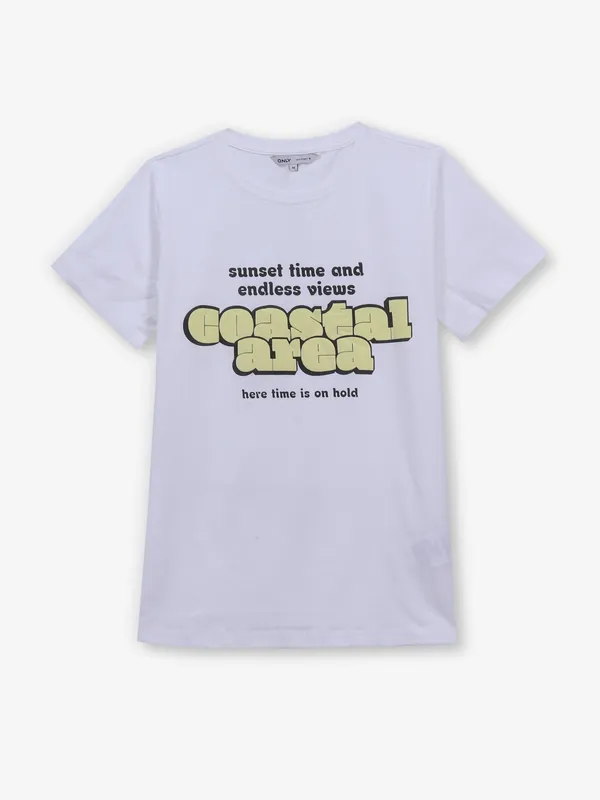 ONLY white cotton t-shirt in printed