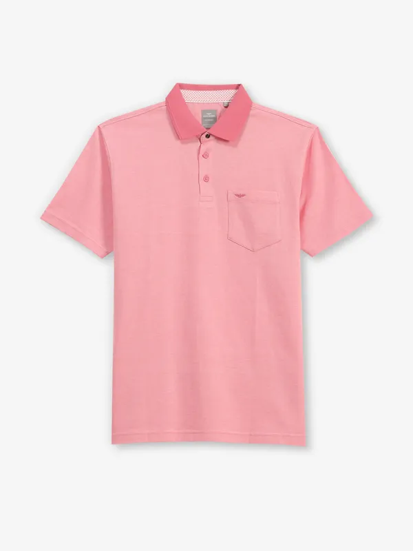 PARK AVENUE plain pink cotton polo t-shirt