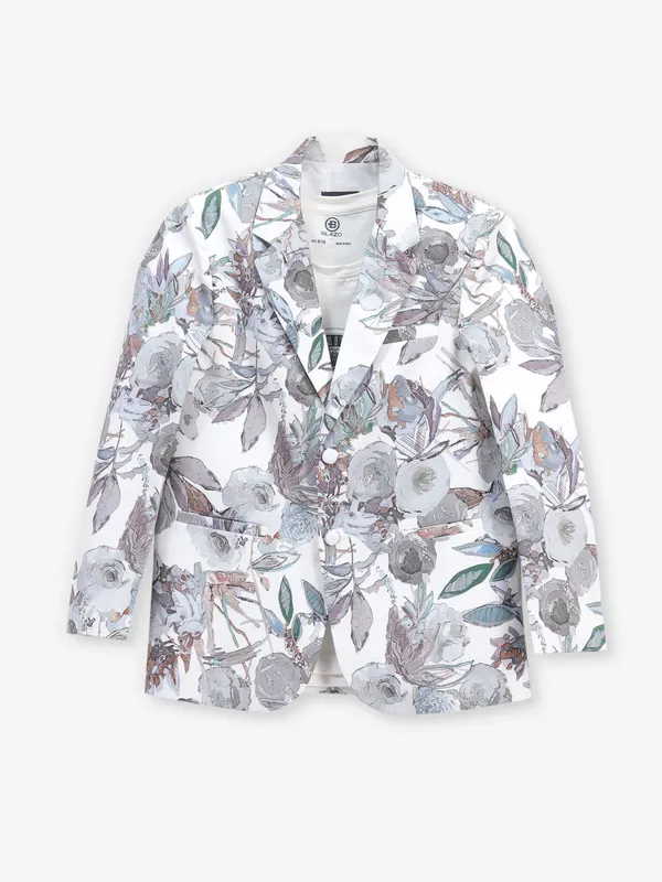 Party blazer for boys in white terry rayon