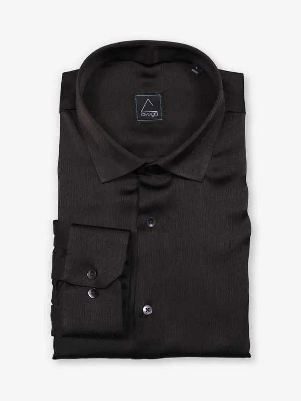 Party wear dark brown cotton shirt for men