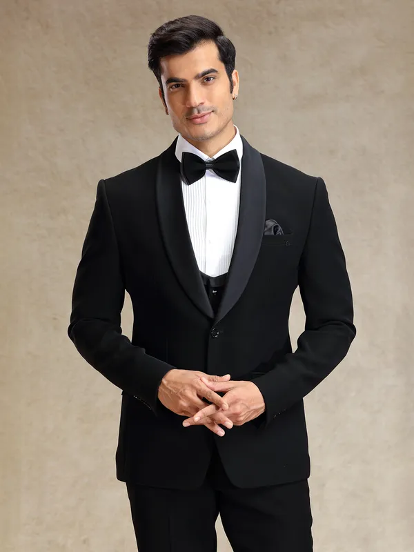 Party wear navy 5 pcs polyster tuxedo suit