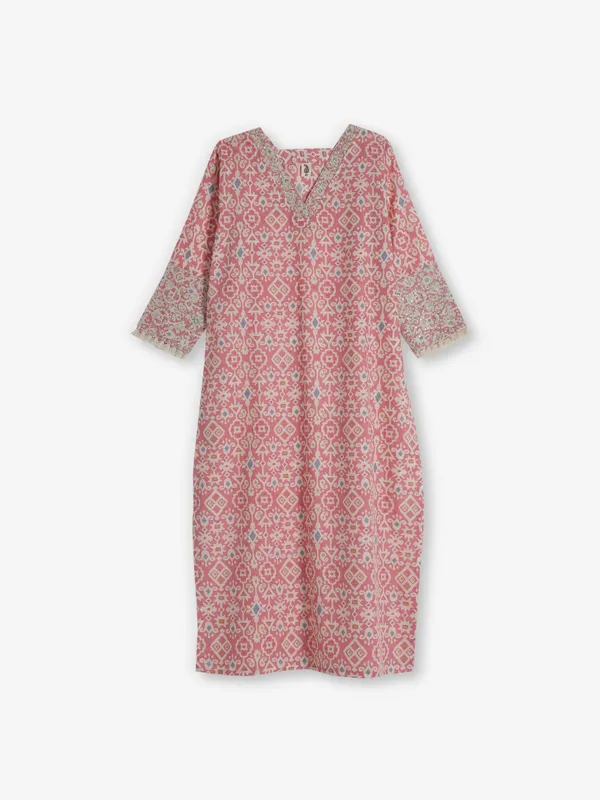 Peach cotton pretty kurti for casual wear