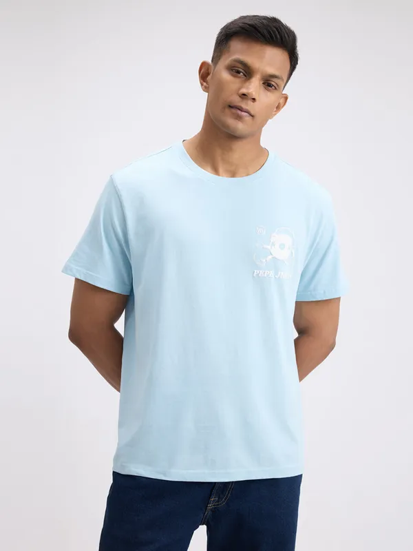 PEPE aqua blue half sleeve t-shirt